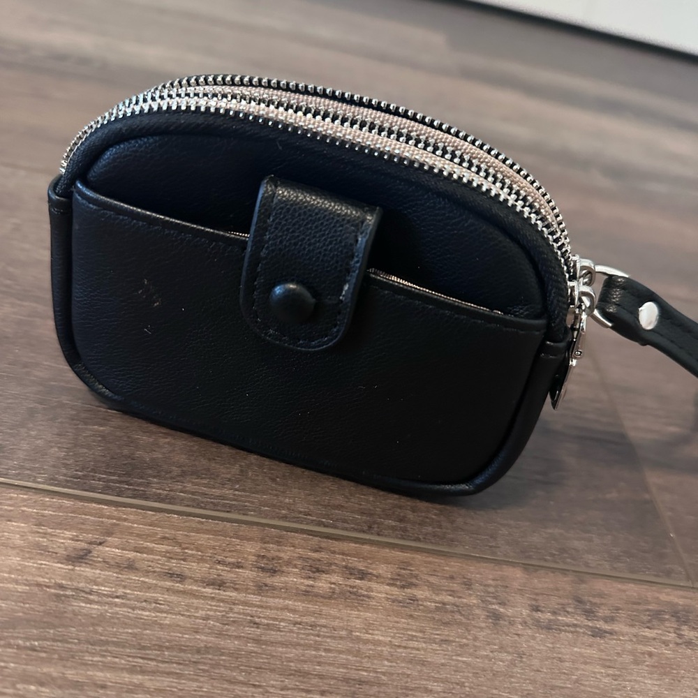 Black Leather Mini Crossbody Bag